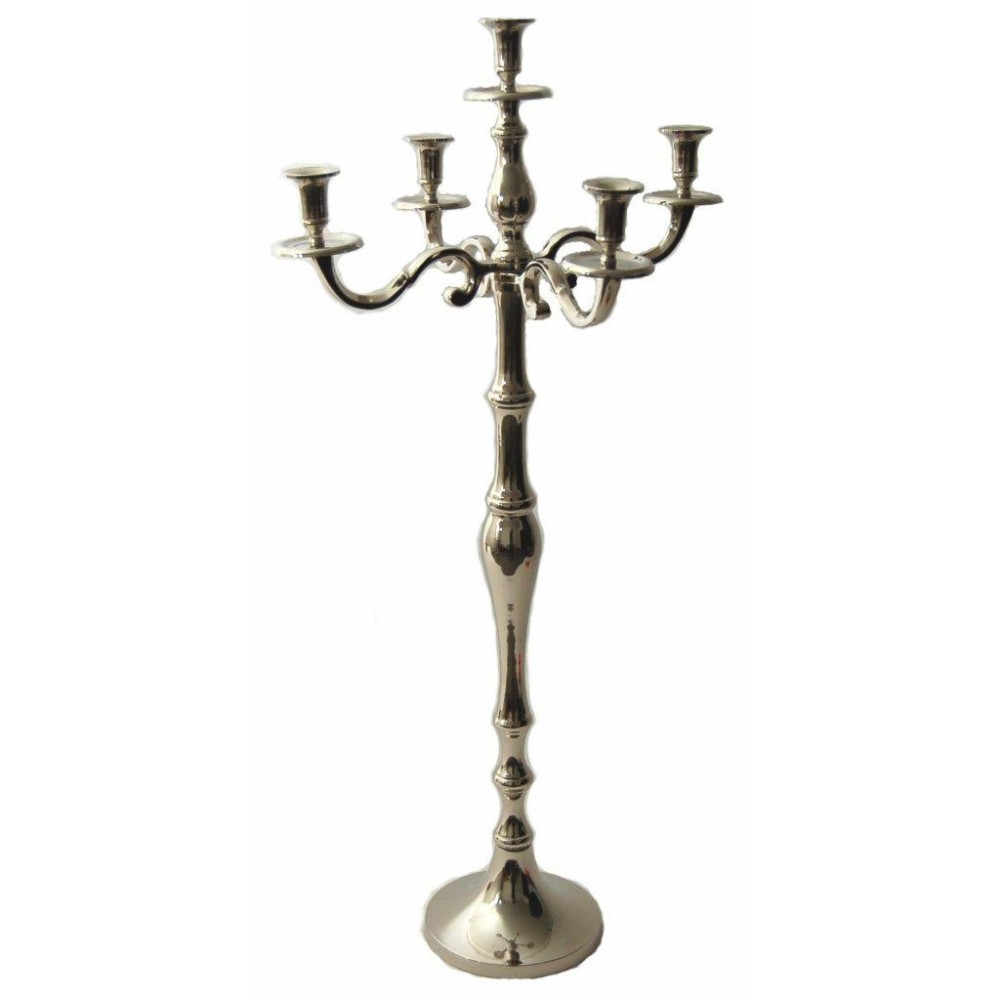 CANDELABRO 5 FIAMME H100CM ALLUMINIO